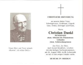 Christian Dankl, im 88. Lebensjahr