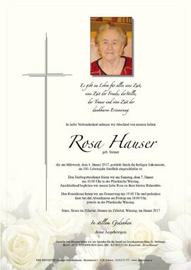 Rosa Hauser, geb. Steiner, im 100. Lebensjahr