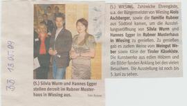 Ausstellung von Silvia Wurm und Hannes Egger im Rubner-Musterhaus