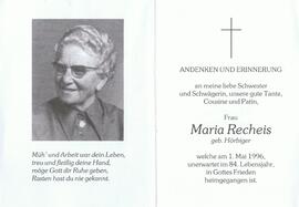 Maria Recheis, geb. Hörbiger, im 84. Lebensjahr