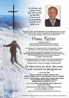 Johann Reiter, im 90. Lebensjahr
