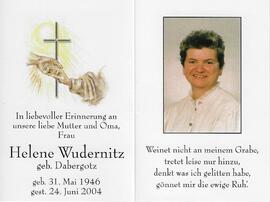 Helene Wudernitz, geb. Dabergotz, im 59. Lebensjahr