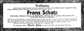 Danksagung Franz Schatz