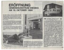 Eröffnung Gemeindezentrum Wiesing