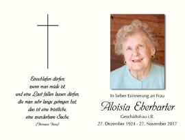 Aloisia Eberharter, im 93. Lebensjahr