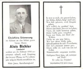 Alois Bichler, Landwirt beim Schmied, Altbürgermeister, Feuerwehrkommandant, Obmann des Viehzucht...