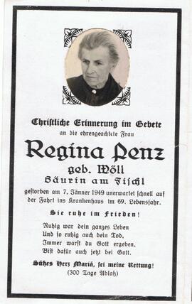 Regina Penz, geb. Wöll, im 69. Lebensjahr