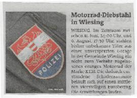 Motorrad-Diebstahl in Wiesing
