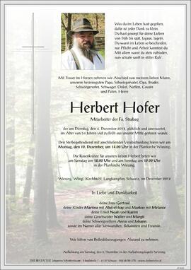 Herbert Hofer, im 54. Lebensjahr