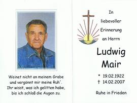 Ludwig Mair, im 89. Lebensjahr