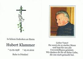 Hubert Klammer, im 75. Lebensjahr
