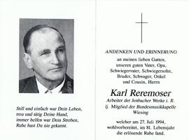 Karl Reremoser, im 81. Lebensjahr