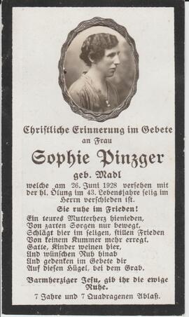 Sophie Pinzger, geb. Madl, im 43. Lebensjahr