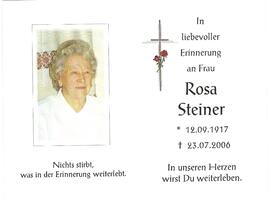 Rosa Steiner, im 88. Lebensjahr