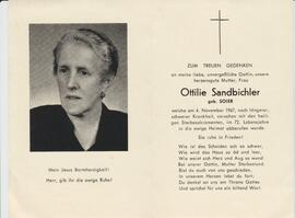 Ottilie Sandbichler, geb. Soier, im 72. Lebensjahr