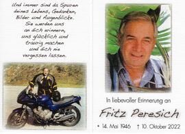 Fritz Peresich, im 77. Lebensjahr