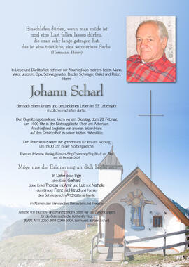Johann Scharl, im 93. Lebensjahr