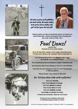 Paul Danzl, vlg. Uschner Paul, im 88. Lebensjahr