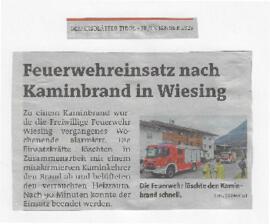 Feuerwehreinsatz nach Kaminbrand in Wiesing