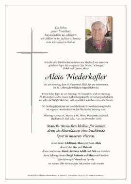 Alois Niederkofler, im 86. Lebensjahr