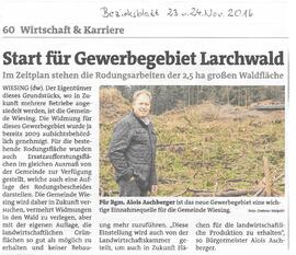 Start für Gewerbegebiet Larchwald