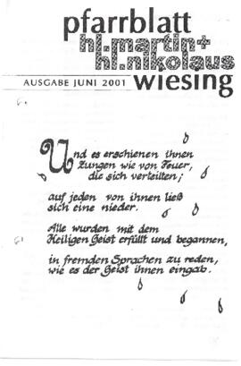 Pfarrblatt Wiesing Juni 2001