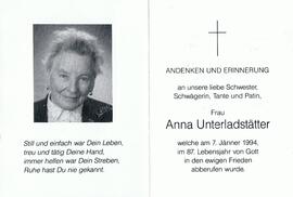 Anna Unterladstätter, im 87.Lebensjahr