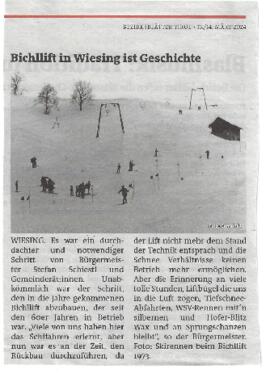 Bichllift in Wiesing ist Geschichte