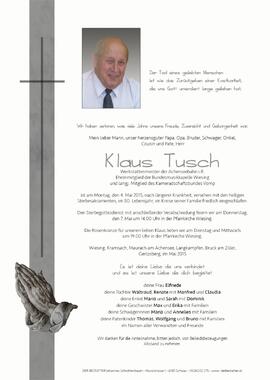 Tusch Klaus, im 80. Lebensjahr