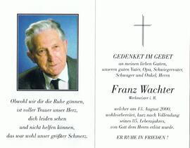 Franz Wachter, im 85. Lebensjahr