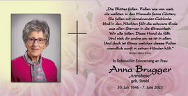Anna Brugger, geb. Strobl, im 77. Lebensjahr