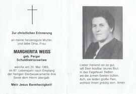 Margherita Weiss, geb. Perger, im 87. Lebensjahr
