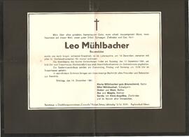 Leo Mühlbacher, im 54. Lebensjahr