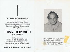 Rosa Heinrich, geb. Gruber, im 80. Lebensjahr
