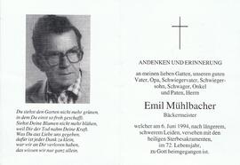 Emil Mühlbacher, im 72. Lebensjahr