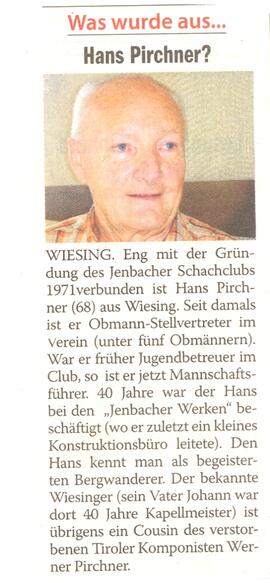 Was wurde aus...Hans Pirchner?