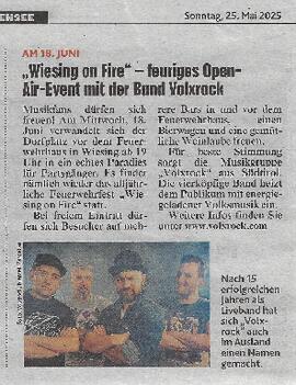 "Wiesing on Fire" - feuriges Open-Air-Event mit der Band Volxrock