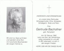 Gertrude Bachofner, geb. Trampitsch, im 68. Lebensjahr
