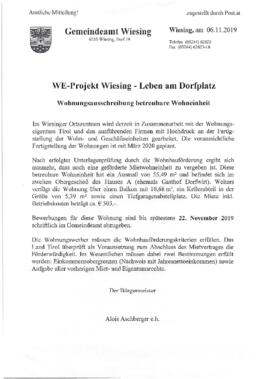 WE-Projekt Wiesing - Leben am Dorfplatz