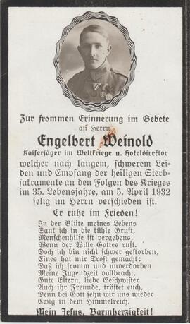 Engelbert Weinold, im 35. Lebensjahr