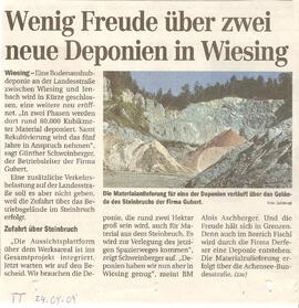 Wenig Freude über zwei neue Deponien in Wiesing