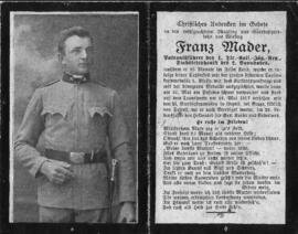 Franz Mader, im 22. Lebensjahr