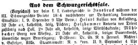 Verzeichnis der beim k.k. Landesgerichte in Innsbruck währen der 3. Schwurgerichtsperiode 1884 na...