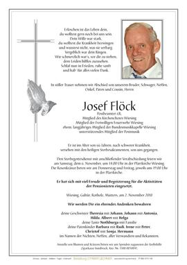 Josef Flöck, im 67. Lebensjahr