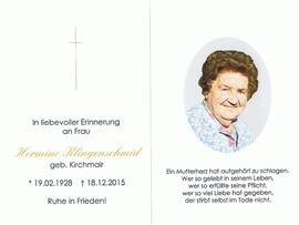 Hermine Klingenschmid, geb. Kirchmair, im 87. Lebensjahr