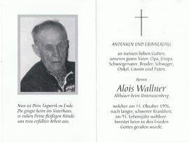 Alois Wallner, Bauer beim Unterastenberg, im 91. Lebensjahr