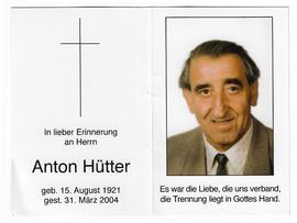 Anton Hütter, im 84. Lebensjahr