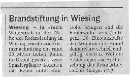 Brandstiftung in Wiesing