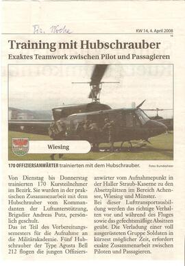 Training mit Hubschrauber