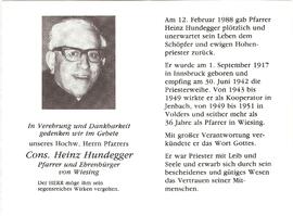 Cons. Heinz Hundegger, im 71. Lebensjahr